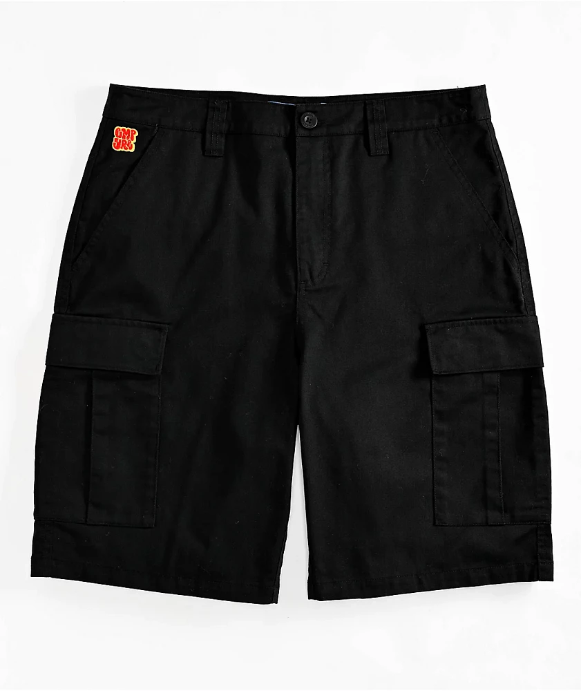 Empyre Cargo Loose Fit Black Skate Shorts