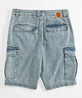 Empyre Cargo Loose Fit Light Blue Denim Skate Shorts