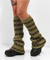 Empyre Chains Khaki & Black Reversible Leg Warmers