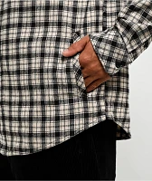 Empyre Chancer Black & Cream Plaid Hooded Zip Flannel Shirt