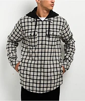 Empyre Chancer Black & Cream Plaid Hooded Zip Flannel Shirt