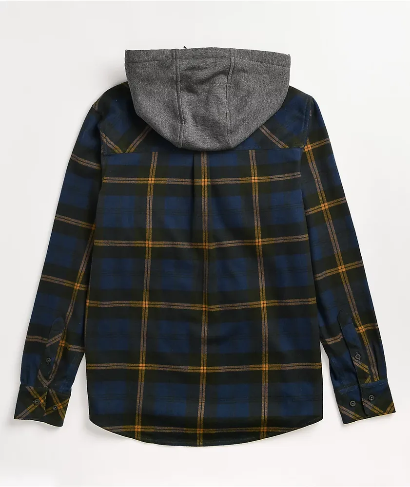 Empyre Chancer Blue & Yellow Hooded Flannel Shirt