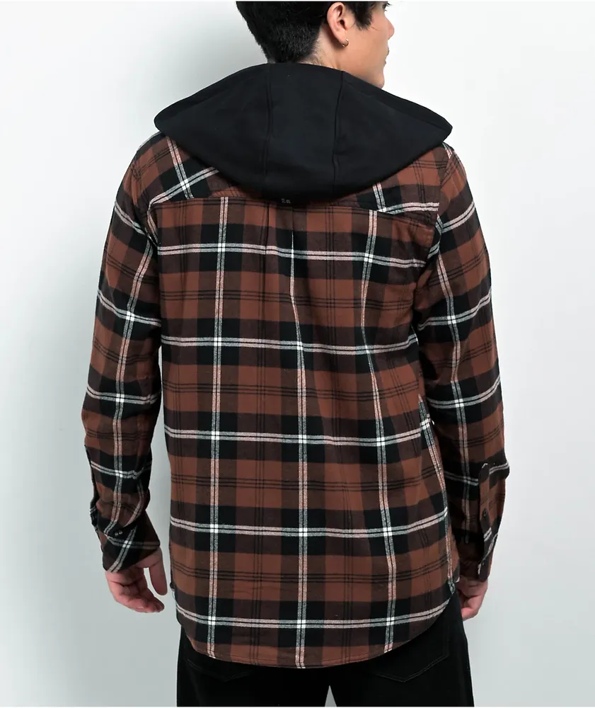 Empyre Chancer Brown Hooded Flannel Shirt 