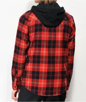 Empyre Chancer Red Hooded Flannel Shirt