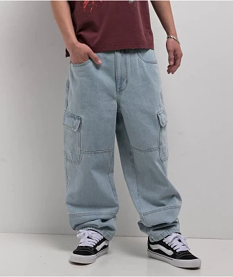 Empyre Colby Light Blue Cargo Loose Fit Skate Jeans