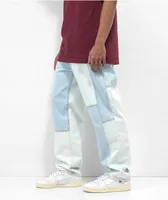 Empyre Color Blocked Light Blue Skate Jeans  