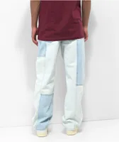 Empyre Color Blocked Light Blue Skate Jeans  