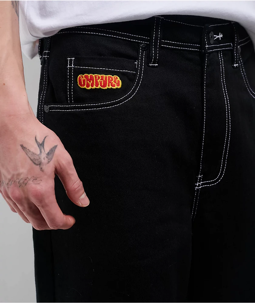 Empyre Contrast Black Loose Fit Skate Jeans