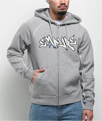 Empyre Corded Grey Zip Hoodie