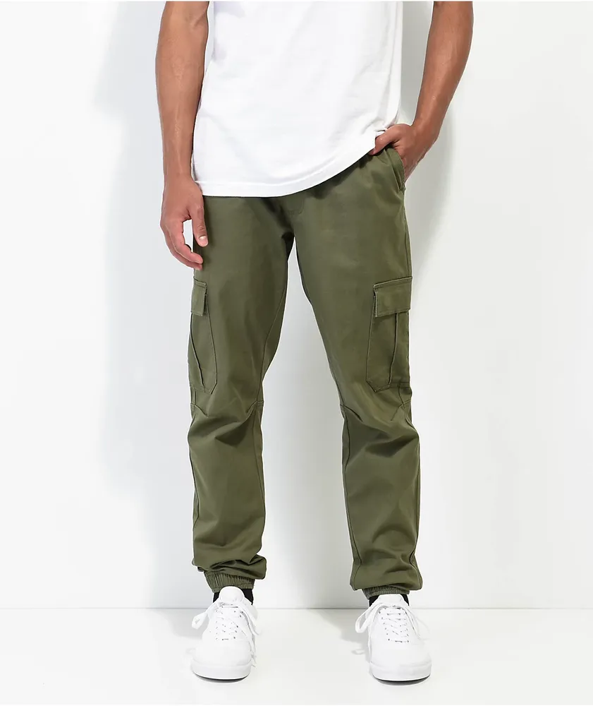 Rsq Slim Taper Chino Pants Army at  Men's Clothing store