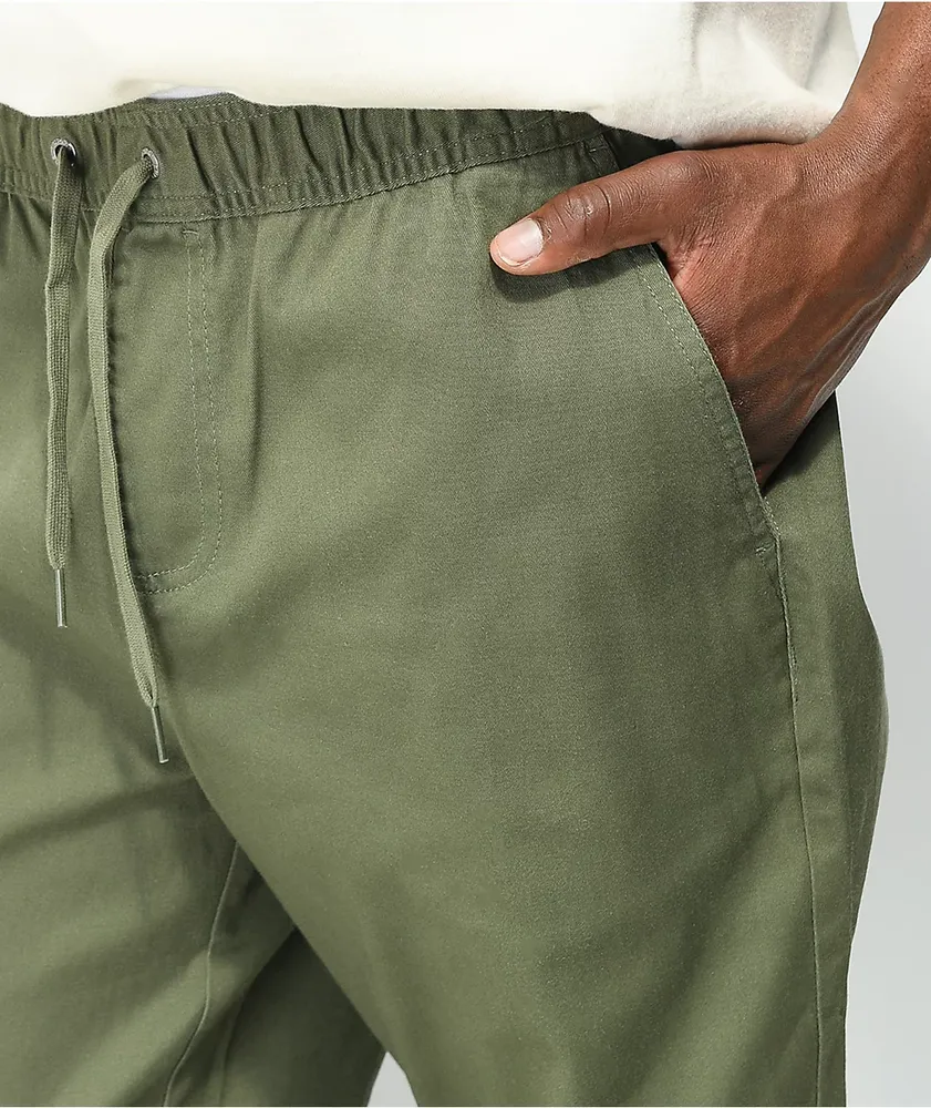 Empyre Creager Stretch Elastic Waist Green Jogger Pants