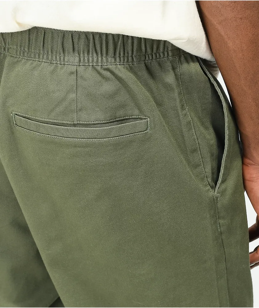 Empyre Creager Stretch Elastic Waist Green Jogger Pants