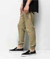 Empyre Creager Stretch Elastic Waist Khaki Jogger Pants