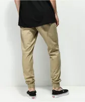 Empyre Creager Stretch Elastic Waist Khaki Jogger Pants