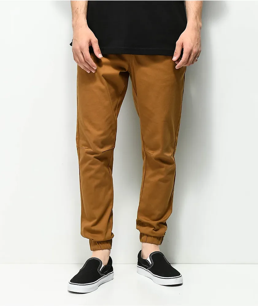 Empyre Creager Stretch Elastic Waist Tobacco Jogger Pants