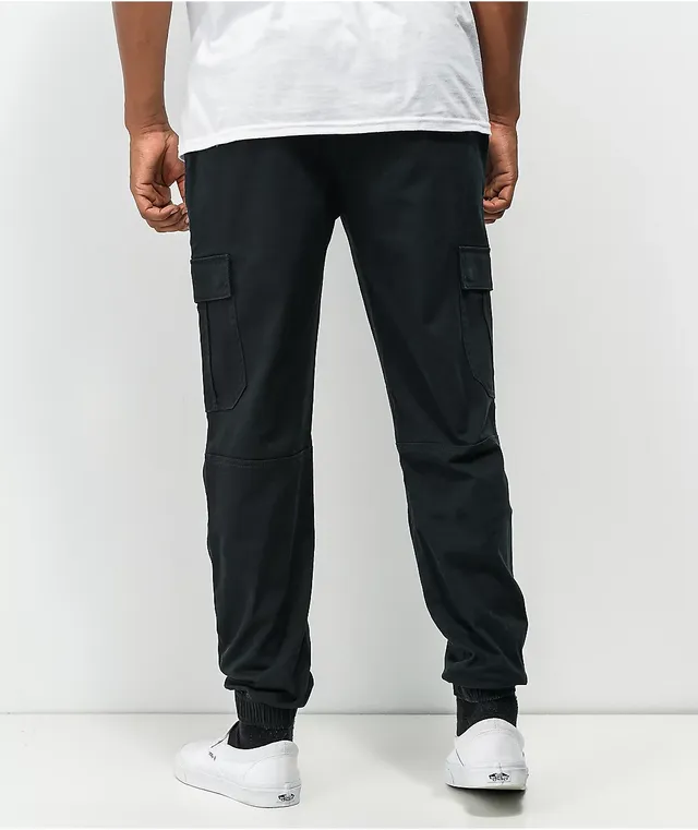 Empyre Emory Elastic Waist Black Cargo Jogger Pants