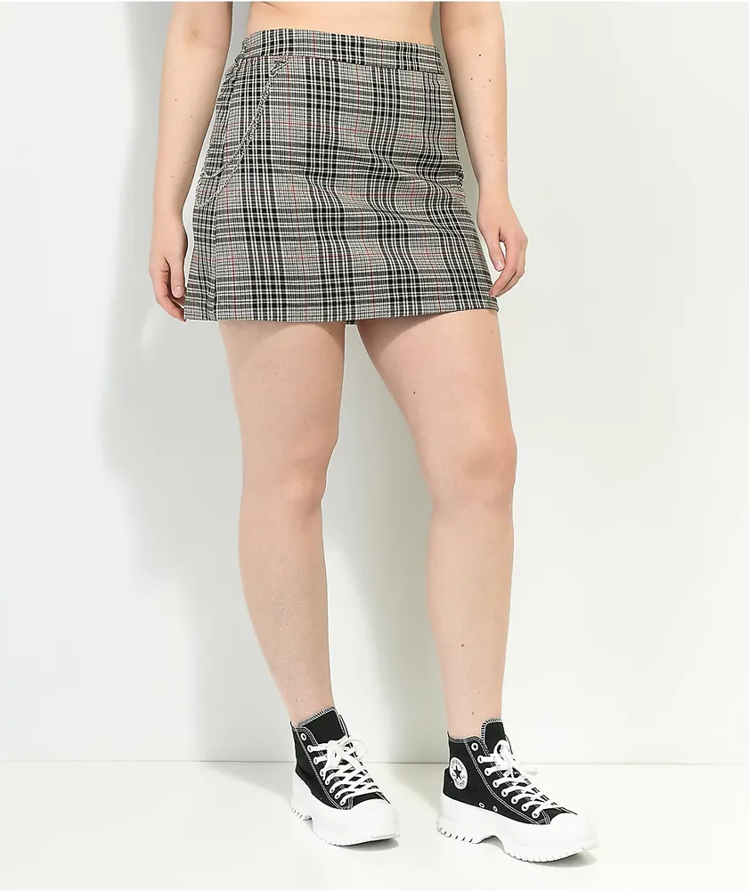 Empyre Cyndi Cream Plaid Chain Skirt