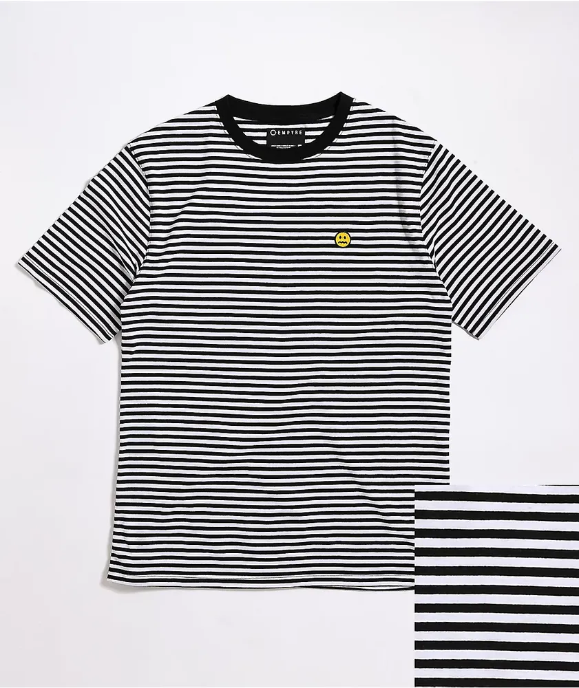 Empyre Dang It Black & White Striped Knit T-Shirt