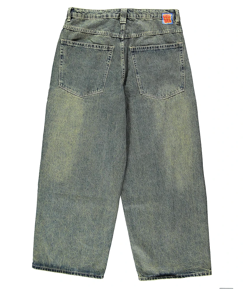 Empyre Dirty Dark Blue Wash Ultra Wide Skate Jeans