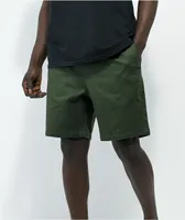 Empyre Dixon Dark Green Elastic Waist Shorts