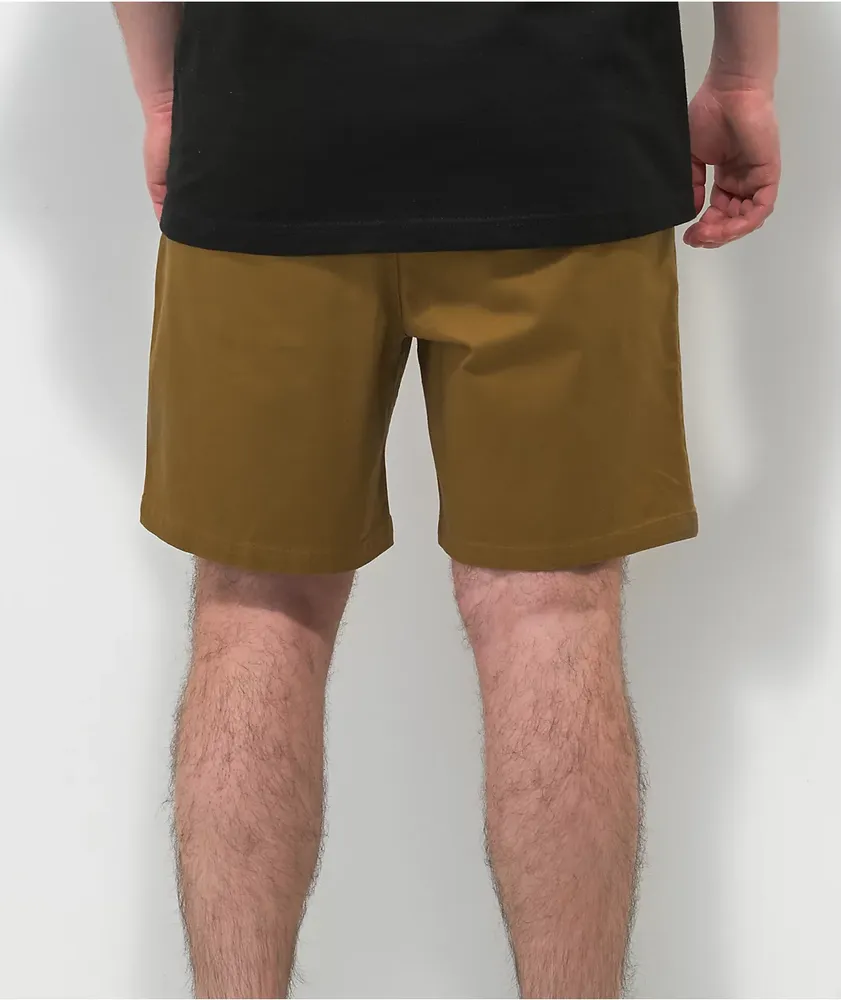 Empyre Dixon Tobacco Brown Elastic Waist Shorts