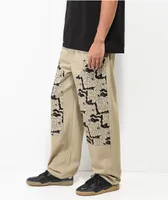 Empyre Double Knee Bubble Khaki Skate Pants