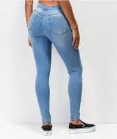 Empyre Drea High-Rise Exposed Button Light Wash Denim Jeggings