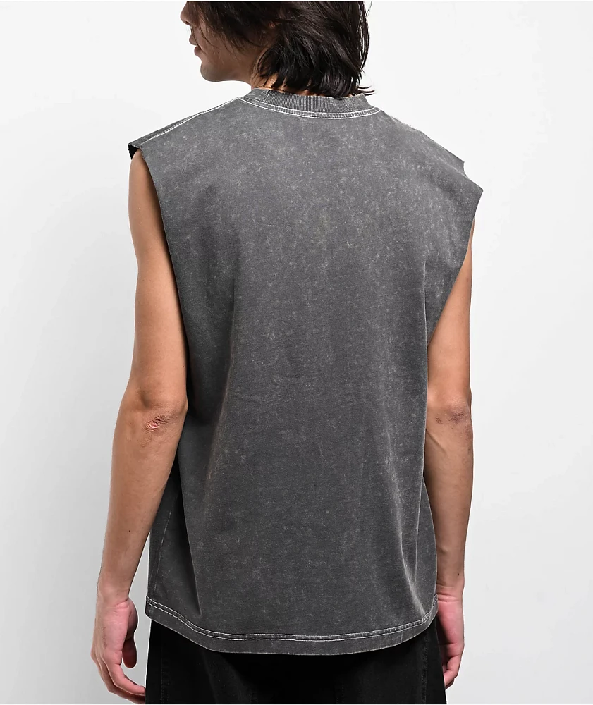 Empyre Drill Bit Grey Wash Tank Top