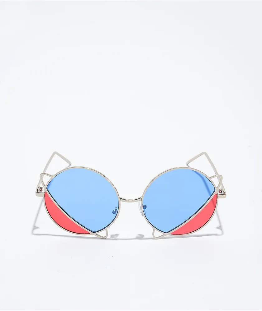 Empyre Duo Blue & Pink Round Sunglasses