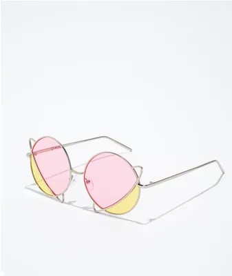 Empyre Duo Yellow & Pink Round Sunglasses
