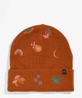 Empyre Dwell Brown Embroidered Beanie