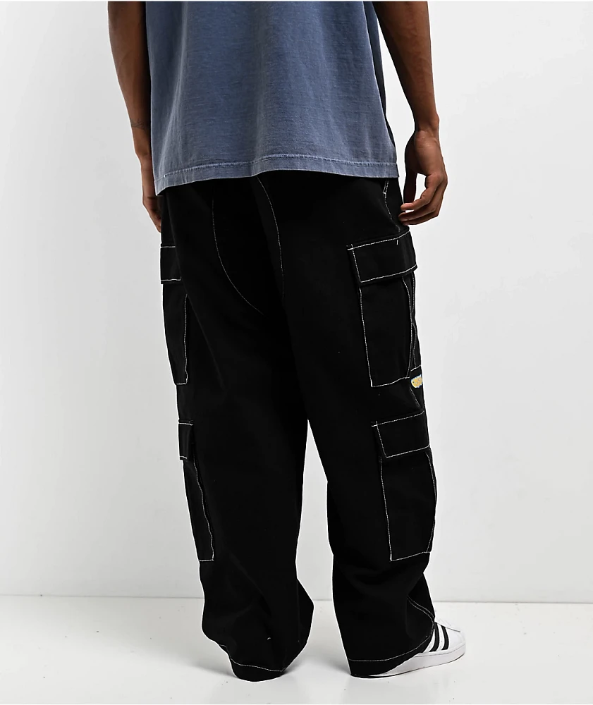 Empyre Easy Now Black Double Cargo Canvas Ultra Loose Skate Pants