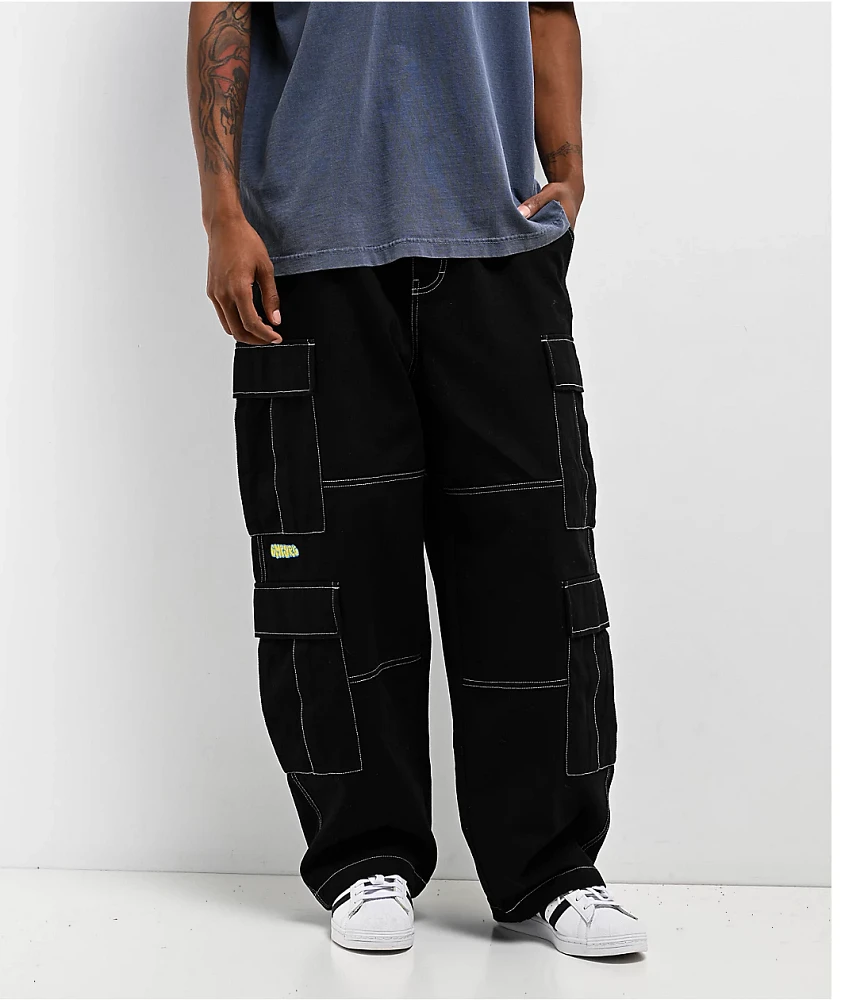 Empyre Easy Now Black Double Cargo Canvas Ultra Loose Skate Pants