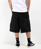 Empyre Easy Now Cargo Ultra Loose Black Denim Skate Shorts