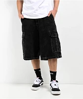 Empyre Easy Now Cargo Ultra Loose Black Denim Skate Shorts