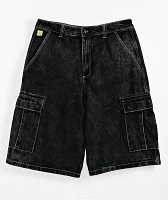 Empyre Easy Now Cargo Ultra Loose Black Denim Skate Shorts