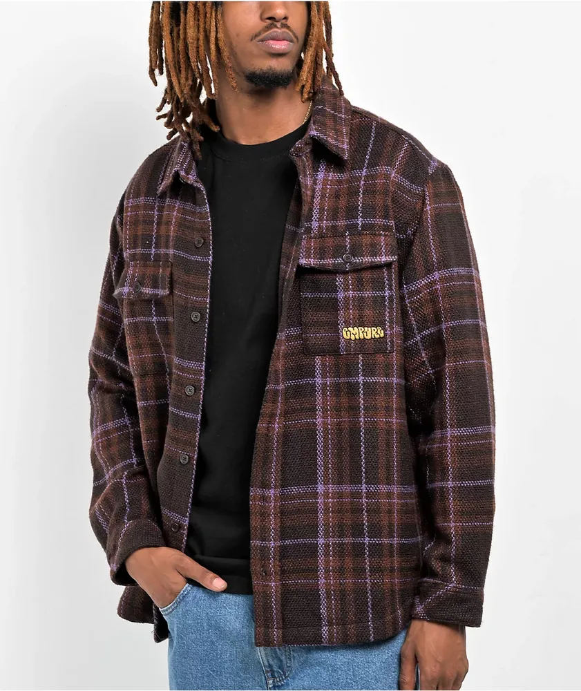 Empyre Eddy Brown & Purple Flannel Shirt