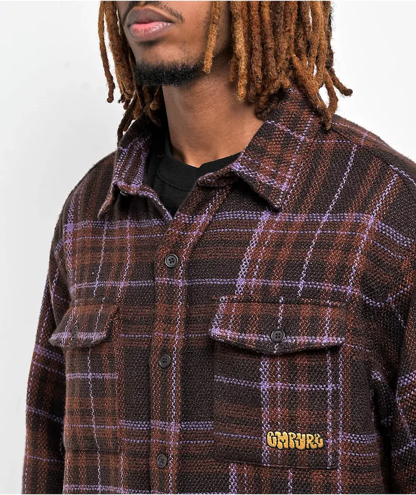 Empyre Eddy Brown & Purple Flannel Shirt