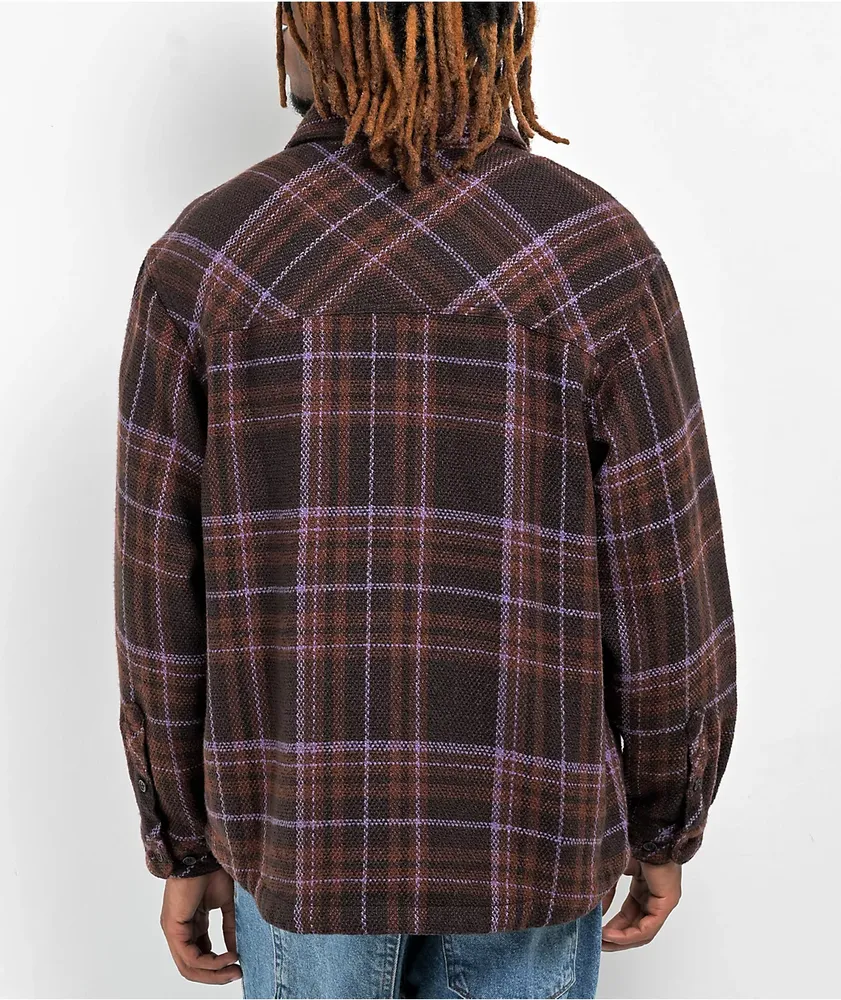 Empyre Eddy Brown & Purple Flannel Shirt