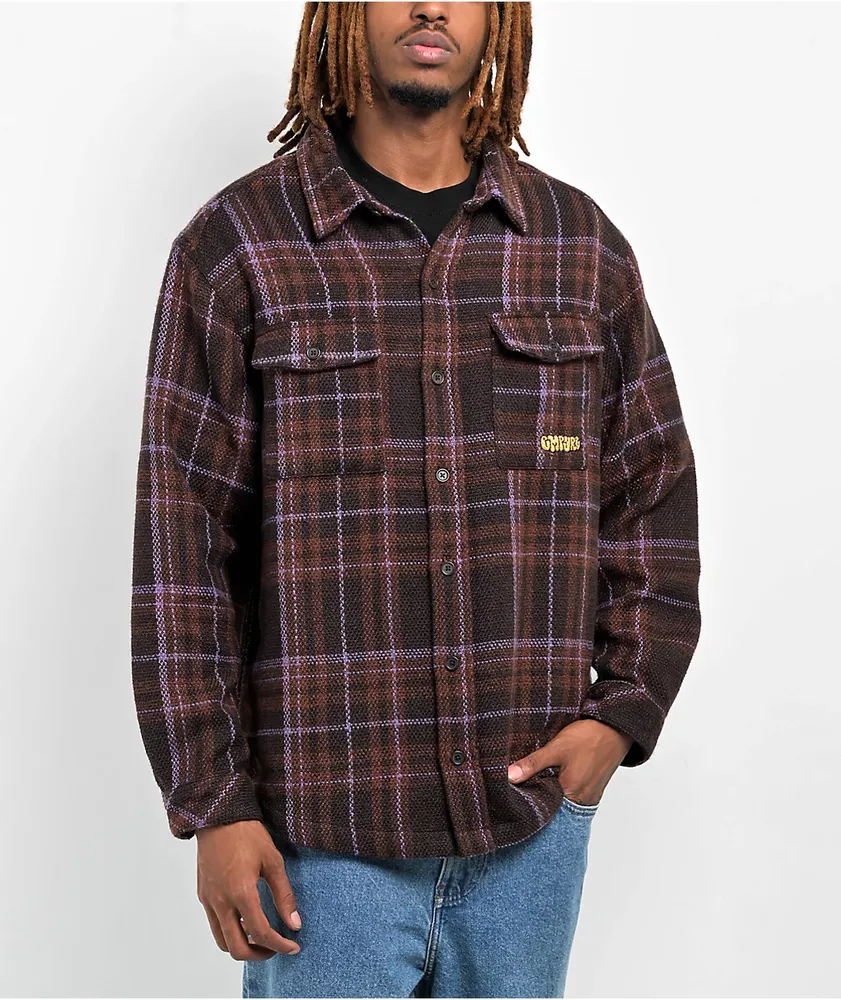 Empyre Eddy Brown & Purple Flannel Shirt