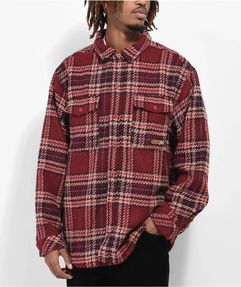 Plaid Flannel Shirt Red Button Down Flannel Shirt Jacket With Curved Hem Plaid  Shirt Jacket With Front Pocket -  Canada