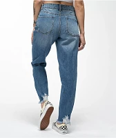 Empyre Eileen Rip and Repair Blue Distressed Denim Jeans