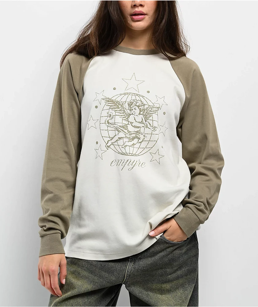 Empyre Emmy Green & Natural Raglan Long Sleeve T-Shirt
