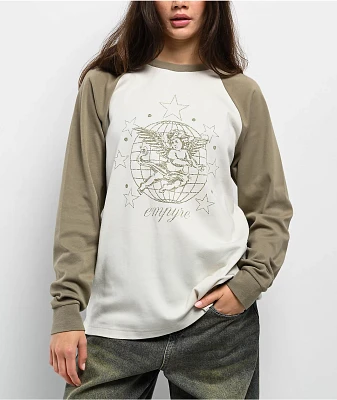 Empyre Emmy Green & Natural Raglan Long Sleeve T-Shirt