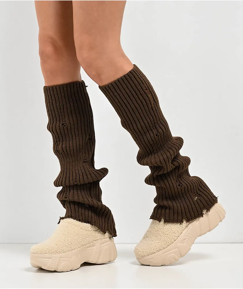 Empyre Euna Distressed Brown Leg Warmers