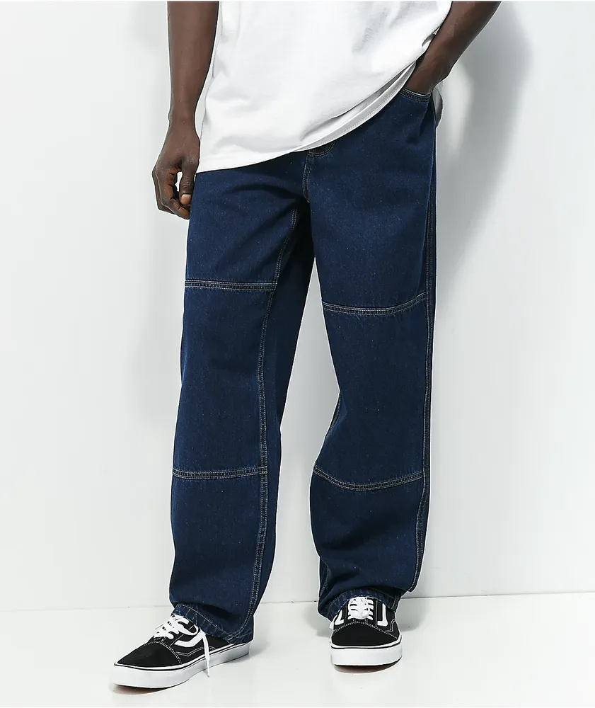 UTILITY JEANS WITH POCKETS - Mid-blue