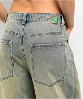 Empyre Extent Blue Wash Low Rise Wide Leg Jeans