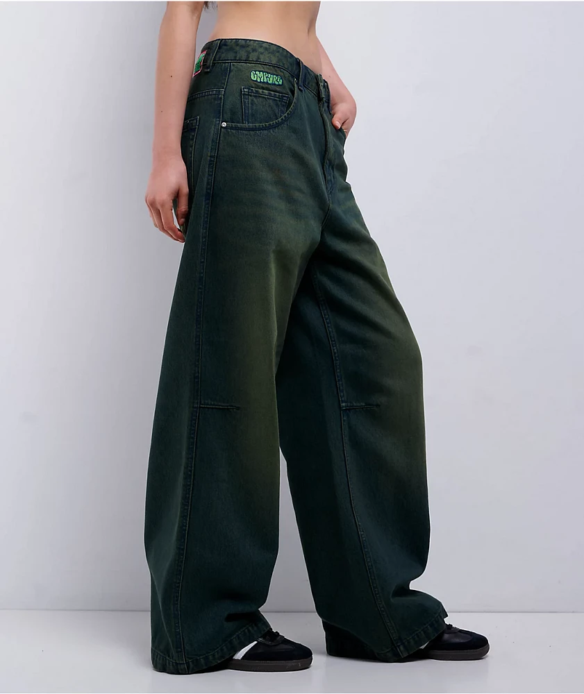Empyre Extent Willow Black Wash Low Rise Wide Leg Jeans