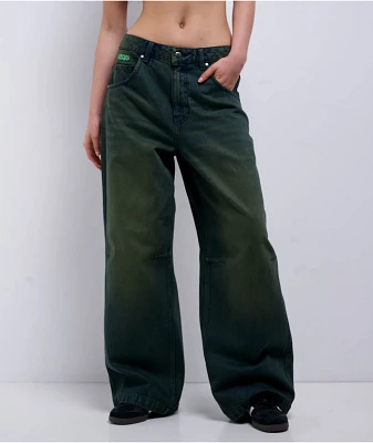 Empyre Extent Willow Black Wash Low Rise Wide Leg Jeans