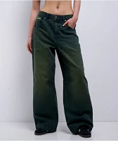 Empyre Extent Willow Black Wash Low Rise Wide Leg Jeans